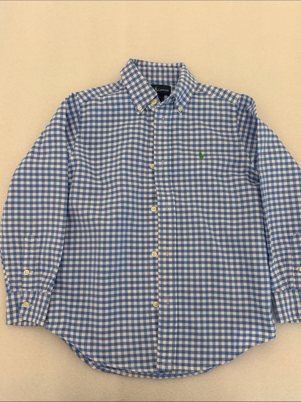 Ralph Lauren Blue & White Gingham Button-Down Shirt